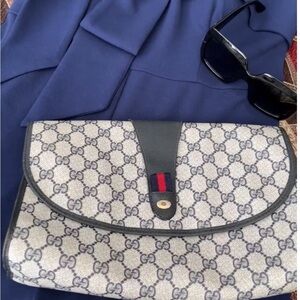 Gucci GG Supreme Web Sherry line Clutch